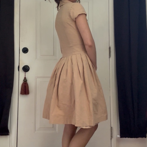 Tan Linen Dress - Picture 3 of 16